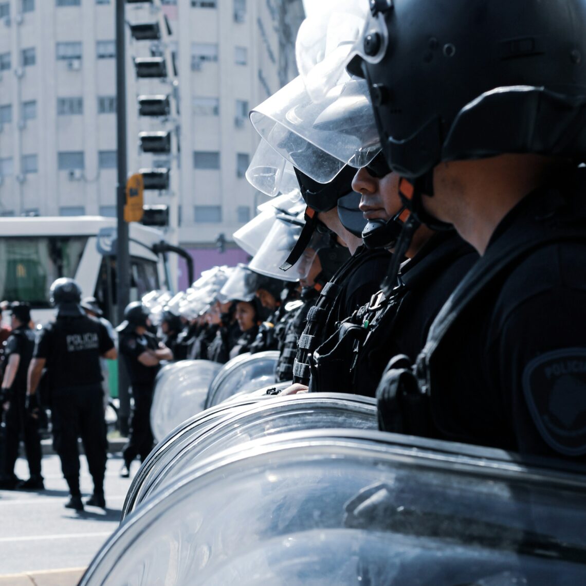 police in riot gear